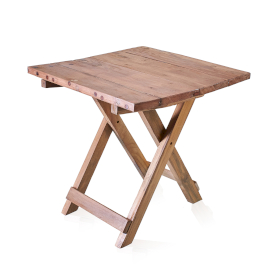 Zusammenklappbarer Tisch - Recycling Holzmöbel - Eckig 50x50cm