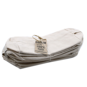 6x Kulturtasche aus natürlicher Baumwolle, 10 oz – Classic Square