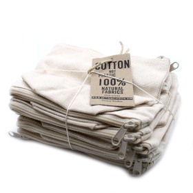 12x Kulturtasche aus natürlicher Baumwolle 10 oz - Mini-Beutel