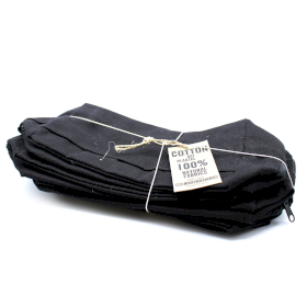 6x Kulturtasche aus schwarzer Baumwolle 10 oz - Classic Square