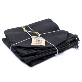 6x Kulturtasche aus schwarzer Baumwolle, 10 oz – mittlerer Beutel