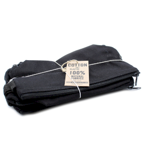 6x Kulturtasche aus schwarzer Baumwolle 10 oz – Handhalter