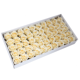 50x DIY Seifenblumen - mittelgroße Rose - Elfenbein