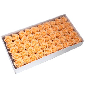 50x DIY Seifenblumen - mittelgroße Rose - Pfirsich