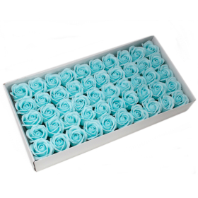 50x DIY Seifenblumen - mittelgr. Rose - Babyblau