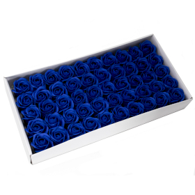 50x DIY Seifenblumen - mittelgr. Rose - Königsblau