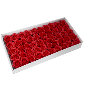 50x DIY Seifenblumen - mittelgroße Rose - Rot