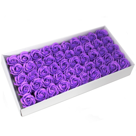 50x DIY Seifenblumen - mittelgroße Rose - Lavendel
