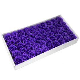 50x DIY Seifenblumen - mittelgroße Rose - Violett