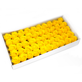 50x DIY Seifenblumen - mittelgroße Rose - Gelb