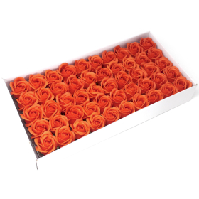 50x DIY Seifenblumen - mittelgroße Rose - Dunkel Orange