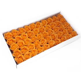 50x DIY Seifenblumen - mittelgroße Rose - Orange