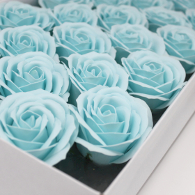 25x DIY Seifenblumen - große Rose - Babyblau