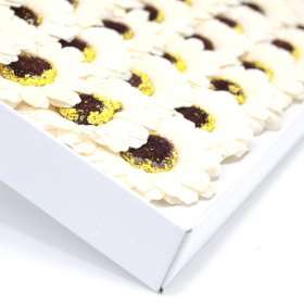 50x DIY Seifenblumen - kl. Sonnenblume - Elfenbein