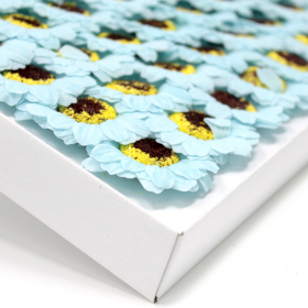 50x DIY Seifenblumen - kl. Sonnenblume - Blau