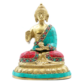 Messing-Buddhafigur - Segen - 15 cm