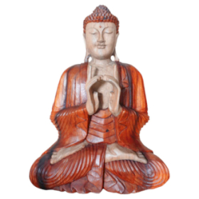 Handgeschnitzter Buddha - 60cm Zwei Hände