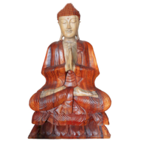 Handgeschnitzter Buddha - 80cm Willkommen