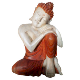 Handgeschnitzter Buddha - 30cm Denkend