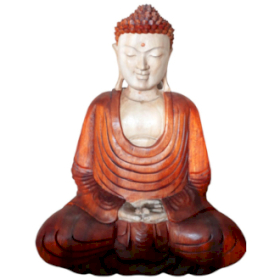 Handgeschnitzter Buddha - 40cm Hände im Schoß