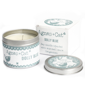 6x Kerze in Zinndose - Dolly Blue