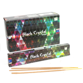 12x Satya Black Crystal Räucherstäbchen