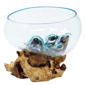 10x Full Carton Molten Glass on Wood - Open Lrg Bowl