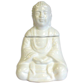 Sitzender Weißer Buddha Duftlampe