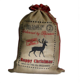 Jute-Weihnachtssack - Delivered By Reindeer