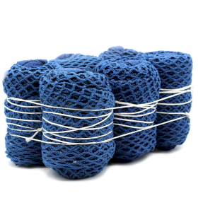 6x Netzbeutel aus Baumwolle - denimblau