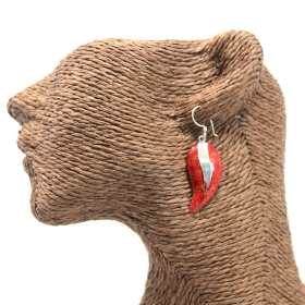 Korallfarbene Ohrringe aus 925 Silber - Paprikaförmig