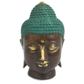 Großer klassischer Messing Buddha Kopf