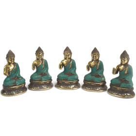 5x Mini sitzender Buddha mit Hand hoch
