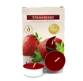 12x 6 Duftteelichter - Strawberry