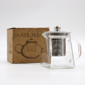 Teekanne mit Edelstahlfilter aus Glas – Turmform – 350 ml