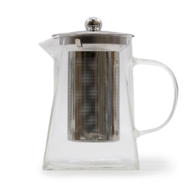 Teekanne aus Glas mit Sieb - Turmform - 780 ml