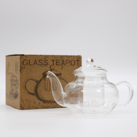 Teekanne aus Glas mit Glasfilter- Round Pearl - 400 ml