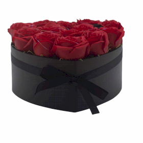 Seifenblumen-Geschenk-Blumenstrauß- 13 Rote Rosen - Herz