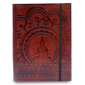 Mittleres Notizbuch mit Riemen - Tibetisches Mandala