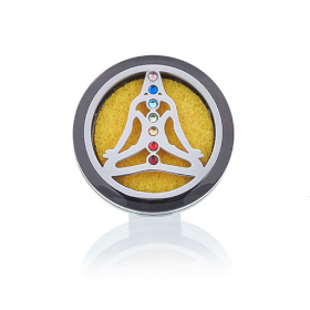 Auto Lufterfrischerset -  Zinn Yoga Chakra - 30mm