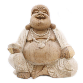 Glücklicher Buddha - Whitewash 50cm