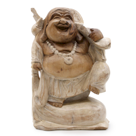 Happy Buddha Bring Holz - Whitewash 30cm