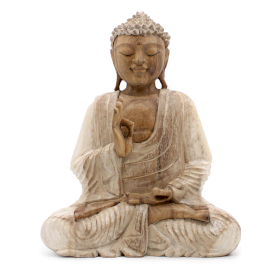 Buddha-Statue Whitewash – 30 cm Lehrübertragung