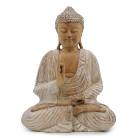 Buddha-Statue Whitewash – 40 cm Lehre Übertragung