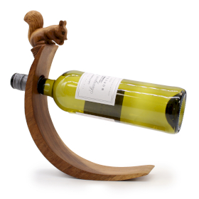 Holz Weinflaschenhalter - Eichhörnchen
