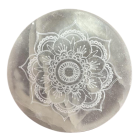 Kleine Selenitplatten 8cm - Mandala Design