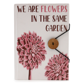 Kleines Notizbuch mit Schlaufe - Blumen im selben Garten