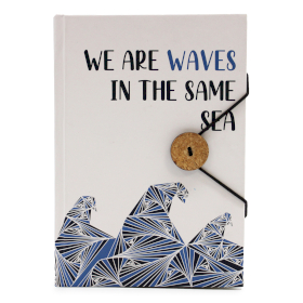 Kleines Notizbuch mit Riemen - Wellen im selben Meer