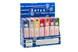 42x Satya sortierte Räucherstäbchen 15 g- Display-Packung