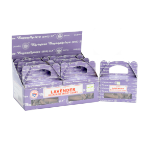 6x Box mit 24 fließenden Rauchkegeln- Satya Lavendel